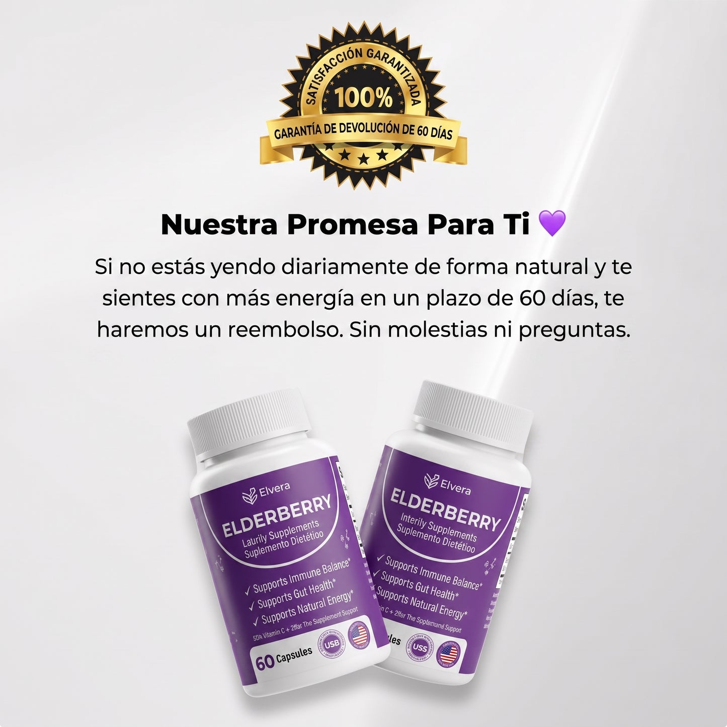 Elvera- Complejo para el Apoyo de la Salud Intestinal con Saúco, Zinc y Vitamina C