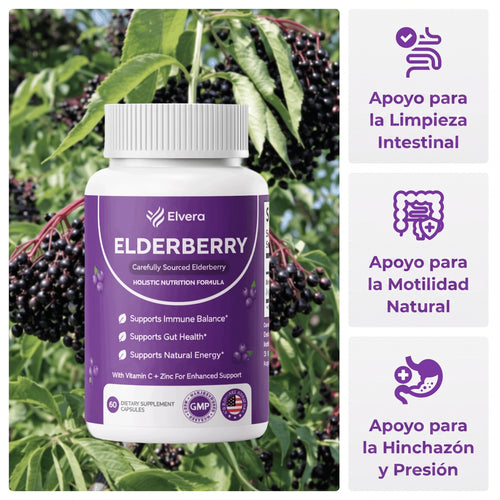 Elvera- Complejo para el Apoyo de la Salud Intestinal con Saúco, Zinc y Vitamina C
